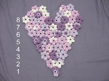 Puff Flower Heart dimentions small