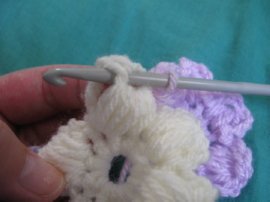 Puff stitch Flower Scarf 6 -1