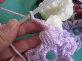 Puff stitch Flower Scarf 9 -1