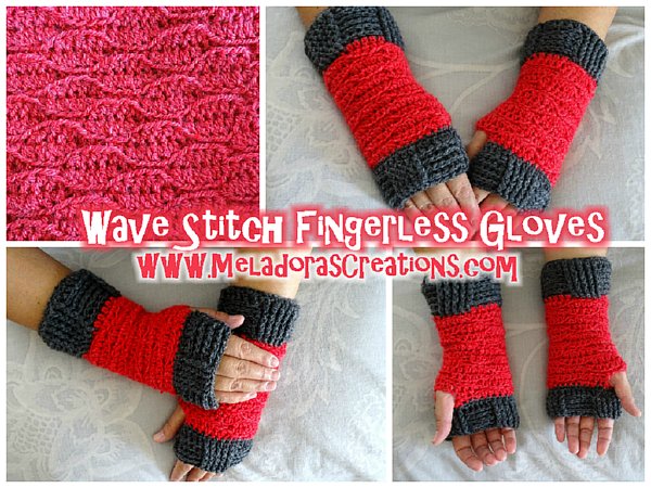 Wave Stitch Finger less gloves WEB PAGE