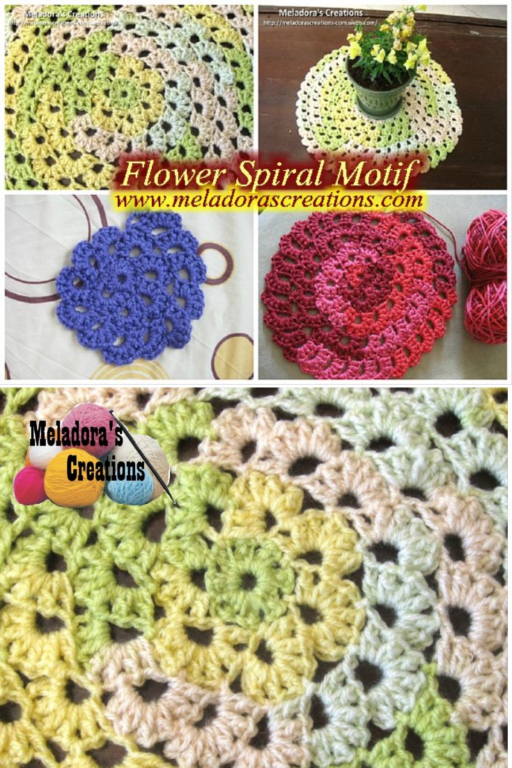 Flower Spiral Motif - Free Crochet Pattern