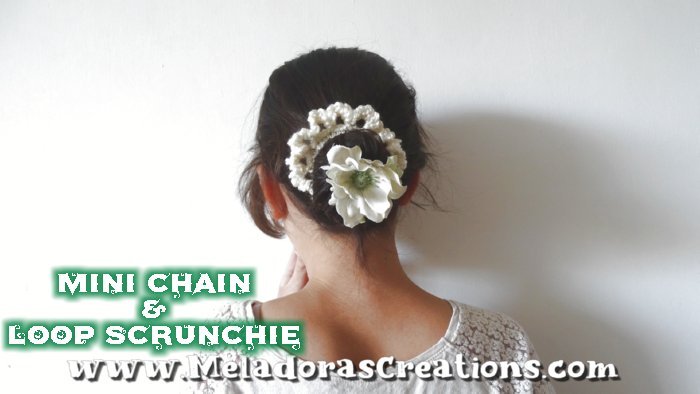 Mini Chain and Loop Scrunchie - Free Crochet Scrunchie Pattern