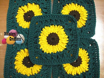 how a square 5 to crochet inch Free Square Pattern   Crochet Granny Sunflower
