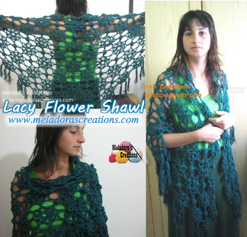 Lacy Flower Crochet Shawl Pattern