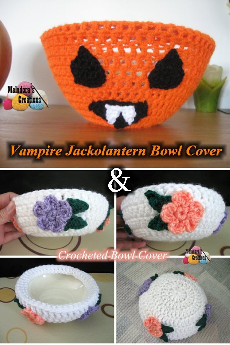 Vampire Jack o lantern Bowl Cover – Free Crochet Pattern