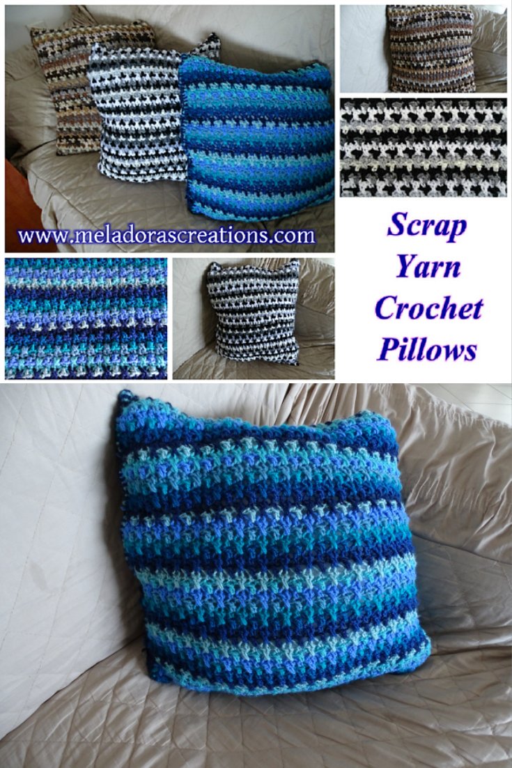 Scrap Yarn Crochet Pillow – Free Crochet Pattern