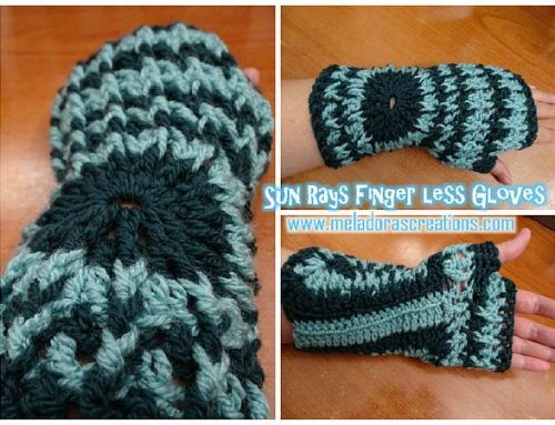 Crochet Finger less Crochet Gloves – Sun Rays Finger less Gloves – Free Crochet Pattern