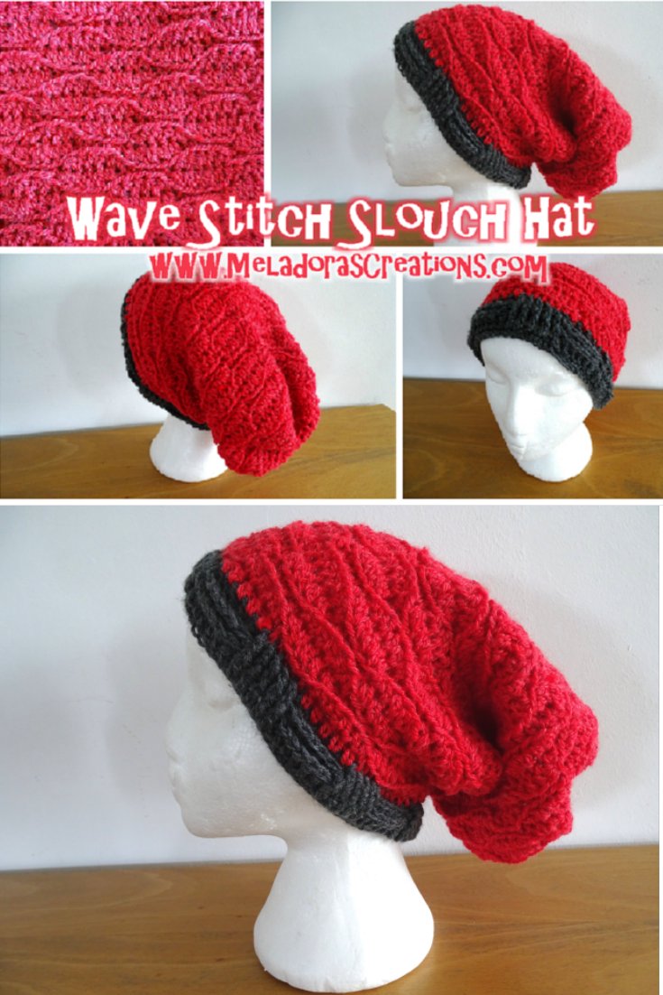 Wave Stitch Slouch Hat - Free Crochet Pattern