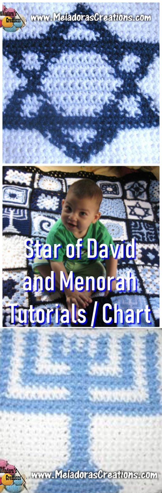 Star of David and Menorah Crochet Tutorials - Crochet Granny Square