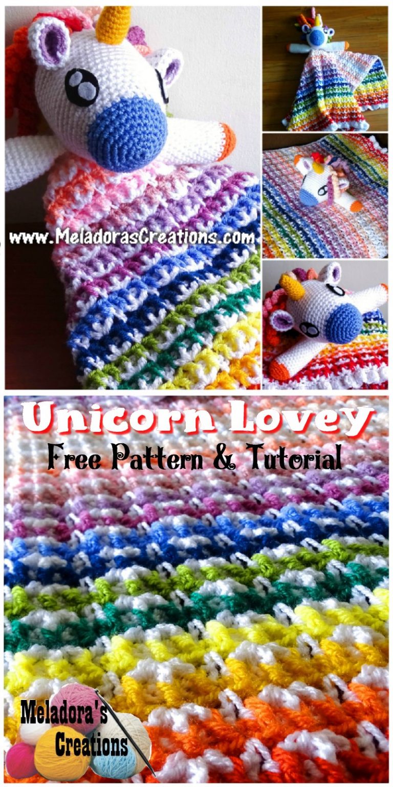 Crochet Unicorn Lovey Part 3 Free Crochet pattern Meladora's Creations