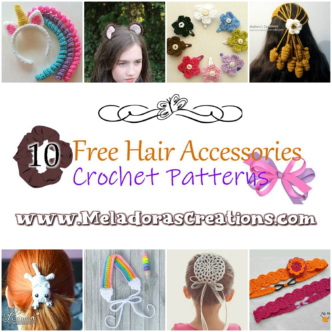 10 Crochet Hair Accessories Free Crochet Patterns - Crochet pattern Round up Link Blast