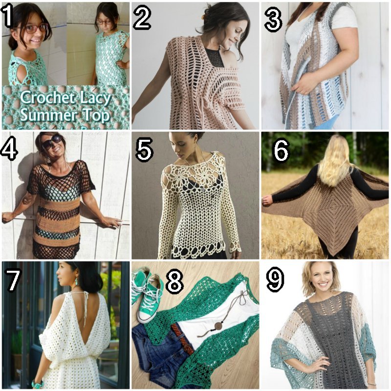 10 Crochet Summer Tops – Crochet Patterns for Summer - Free Crochet Pattern Links