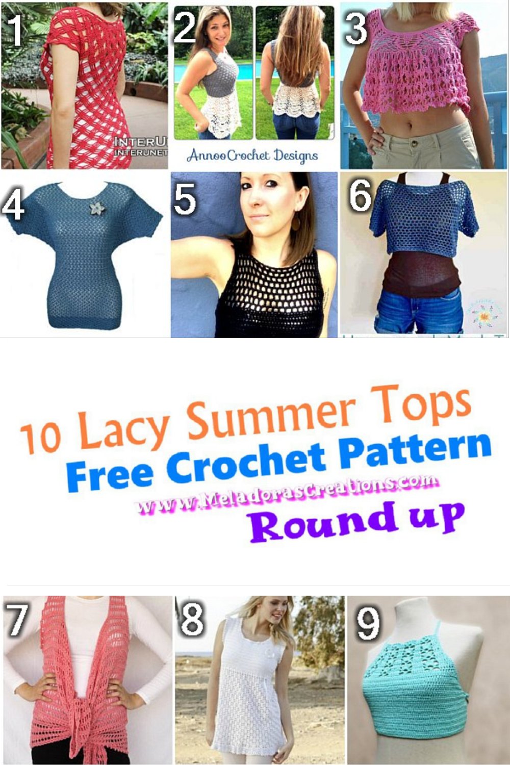 10 lacy summer tops – Free Crochet Pattern round up – Meladora's Creations