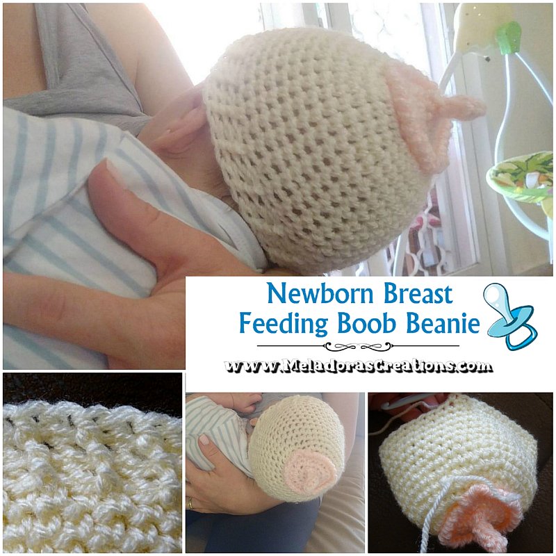 breastfeeding Boob hat Fun crocheted boobie beanie Newborn. Baby shower gift 