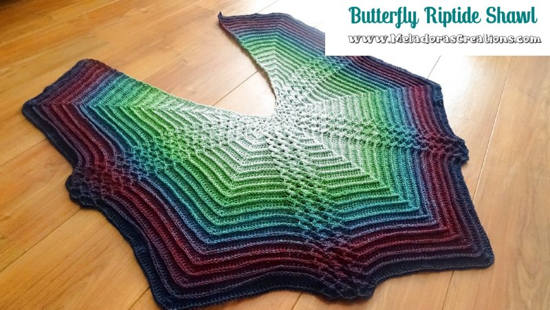 Riptide Butterfly Shawl Crochet Free Pattern and Crochet Tutorial