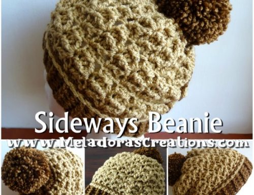 Crochet Sideways Beanie – Starfish Crochet Stitch – Free Crochet pattern
