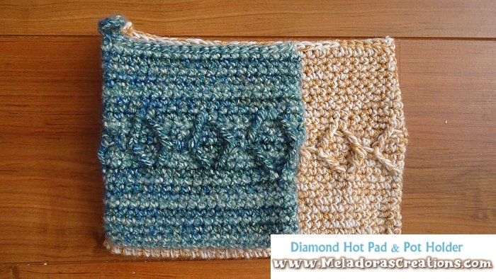 Crochet Pot Holder and Hot Pad Pattern – Diamond Crochet Pot holder - Free Crochet pattern