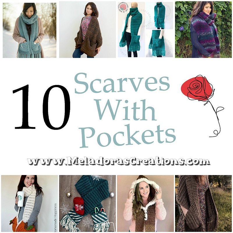 10 Scarves with Pockets – Free Crochet Pattern link Blast