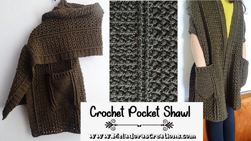 Cable Pocket Shawl Crochet Pattern - Crochet Pocket Shawl