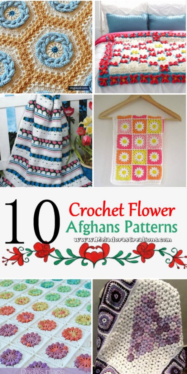 10 Flower Crochet Afghans – Free Crochet Pattern link Blast – Meladora ...
