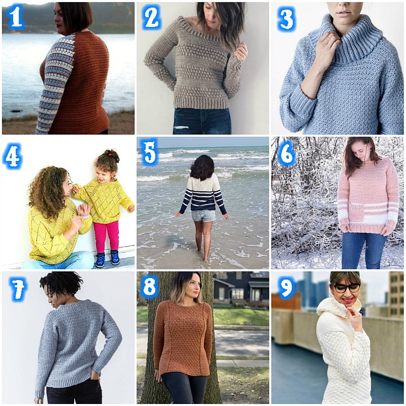 10 Free Crochet Pullover Sweaters– Free Crochet Patterns Link Blast