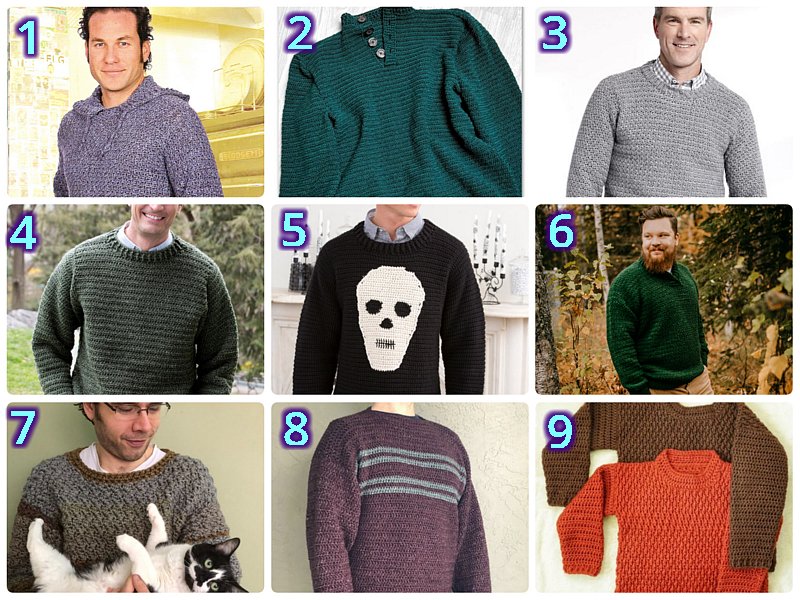 10 Free Crochet Pullover Sweaters for Men – Free Crochet Pattern Round up