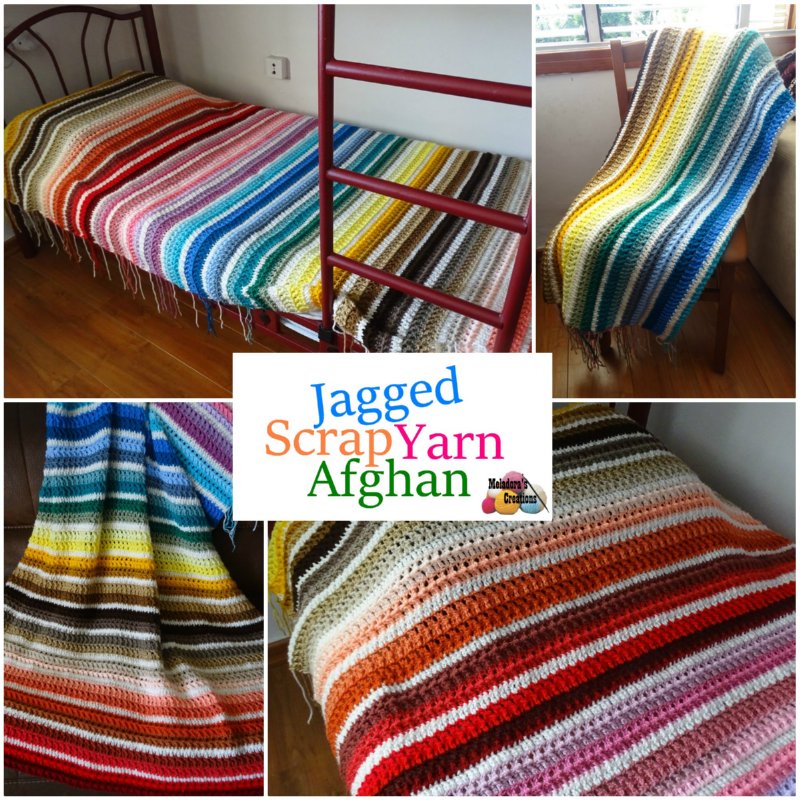 Jagged Scrap Yarn Afghan – Free Crochet pattern