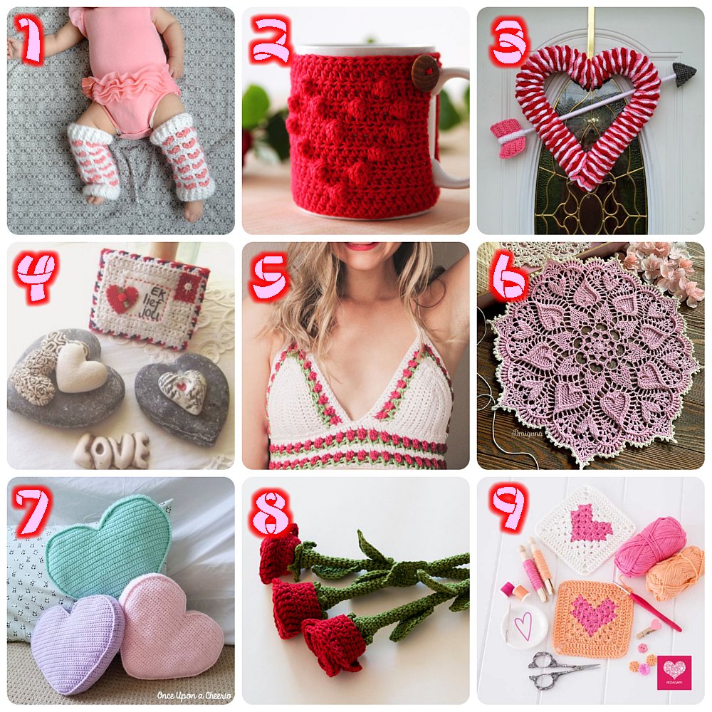 10 Free Valentine Themed Crochet Patterns – Free Crochet Pattern Link Blast