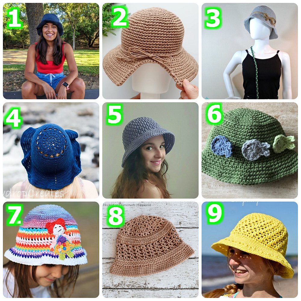 10 Bucket Hat Crochet Patterns - Crochet Round up