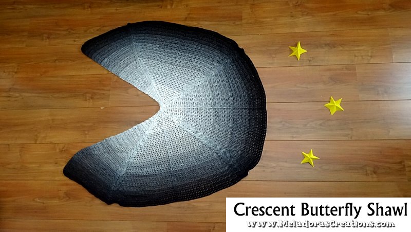 Crescent Butterfly Shawl - Free Crochet Pattern and Crochet Shawl Tutorial
