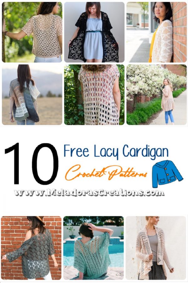 10 Free Lacy Cardigan Crochet Patterns – Crochet Link Blast – Meladora ...