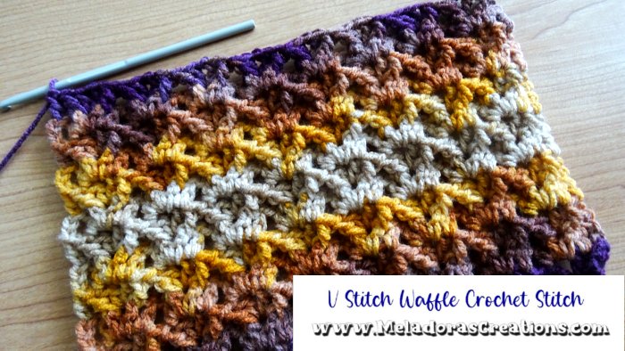 V Stitch Waffle Crochet Stitch – Free Crochet Stitch Pattern