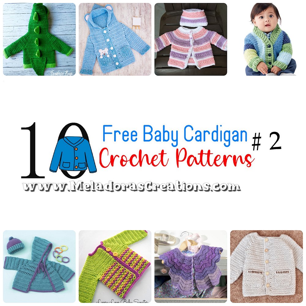 10 Free Baby Cardigans #2 - Crochet Pattern Round up