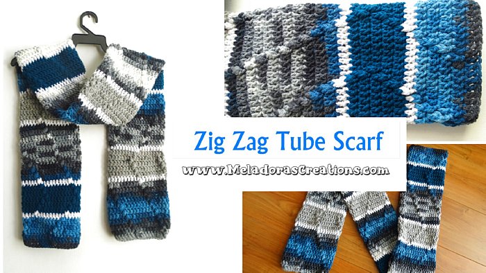 Crochet Tube Scarf - Zig Zag Scarf – Free Crochet pattern